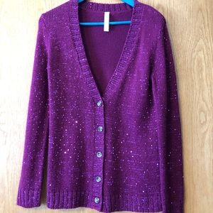‼️LAST CHANCE SALE ‼️ CHEROKEE Girls Sparkle Sequin Cardigan Sweater XL 14/16